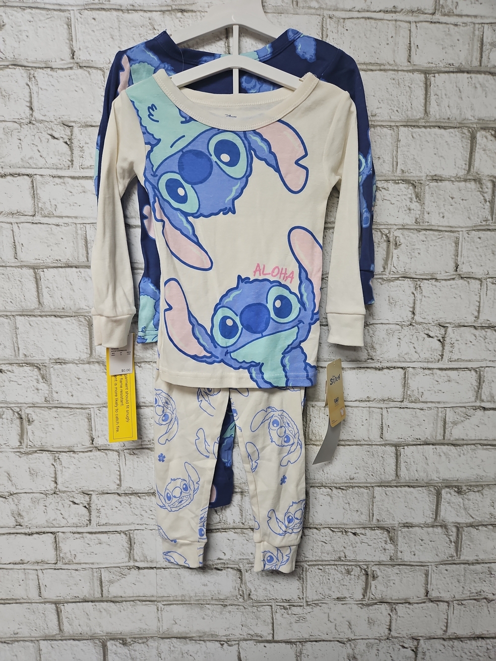 Disney Stitch 4 Piece Pajama Set Size 3T NWT Long Sleeve